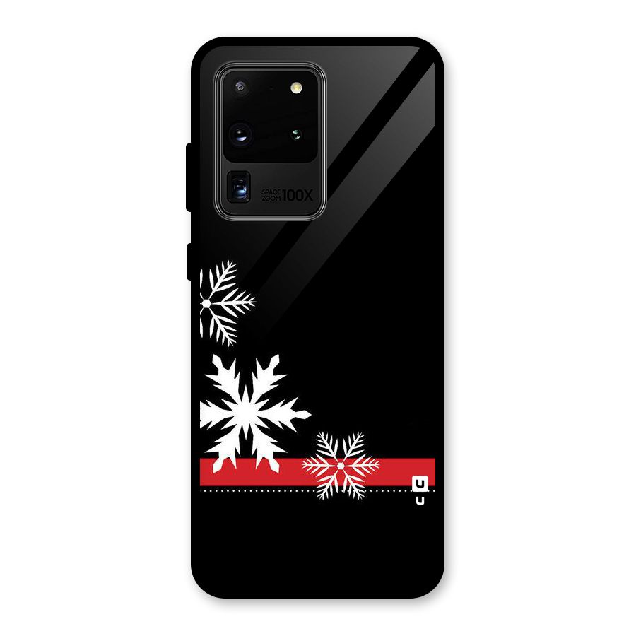 Snowflake Ribbon Glass Back Case for Galaxy S20 Ultra