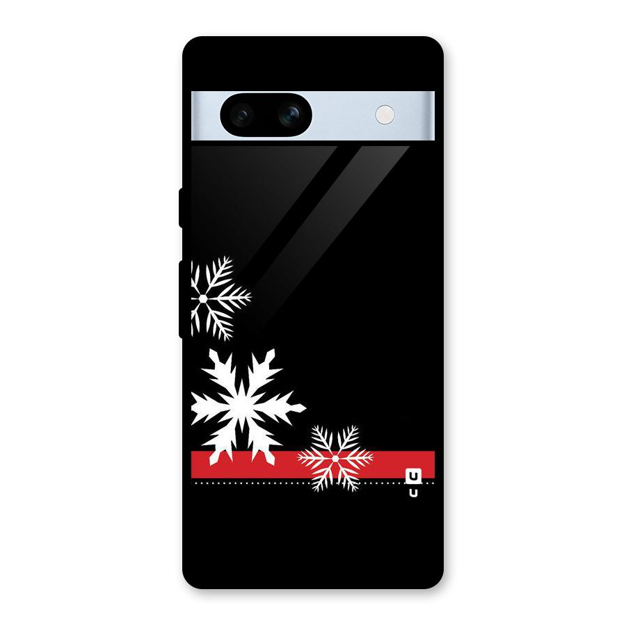 Snowflake Ribbon Glass Back Case for Google Pixel 7a