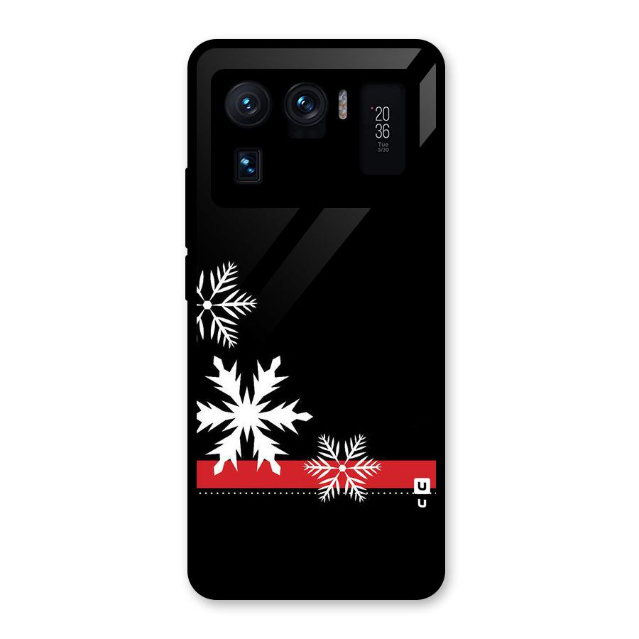 Snowflake Ribbon Glass Back Case for Mi 11 Ultra