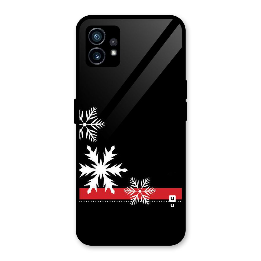 Snowflake Ribbon Glass Back Case for Nothing Phone 1