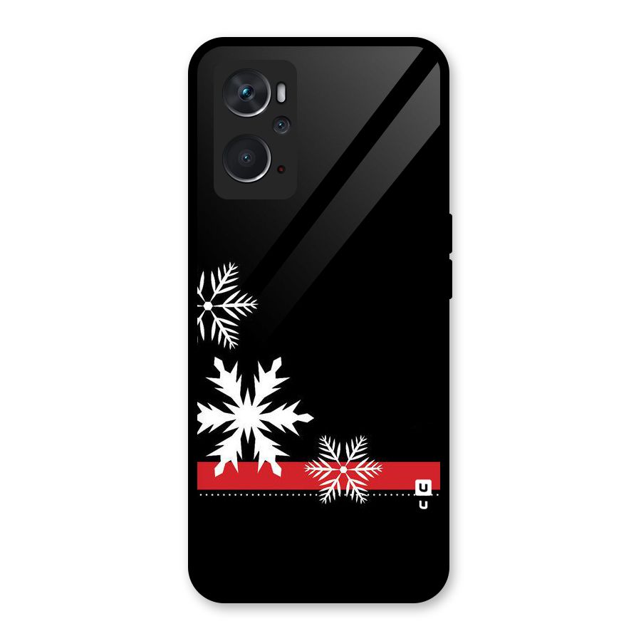 Snowflake Ribbon Glass Back Case for Oppo K10 4G