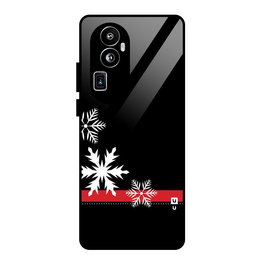 Snowflake Ribbon Glass Back Case for Oppo Reno10 Pro Plus