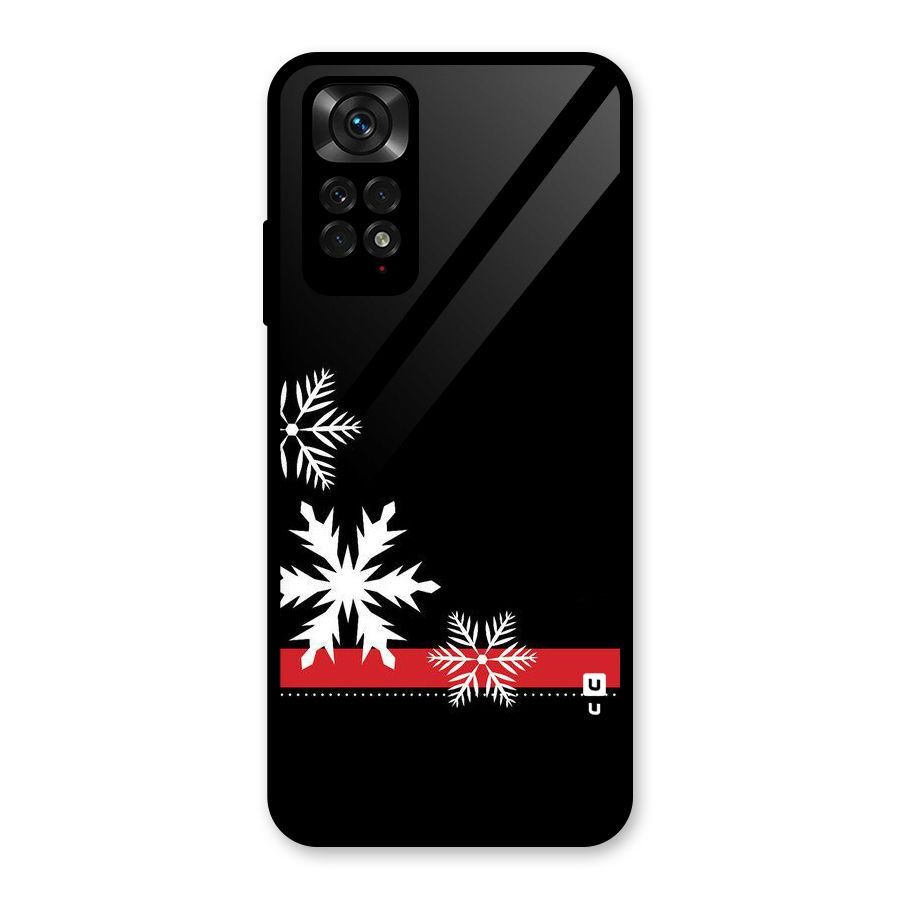 Snowflake Ribbon Glass Back Case for Redmi Note 11S