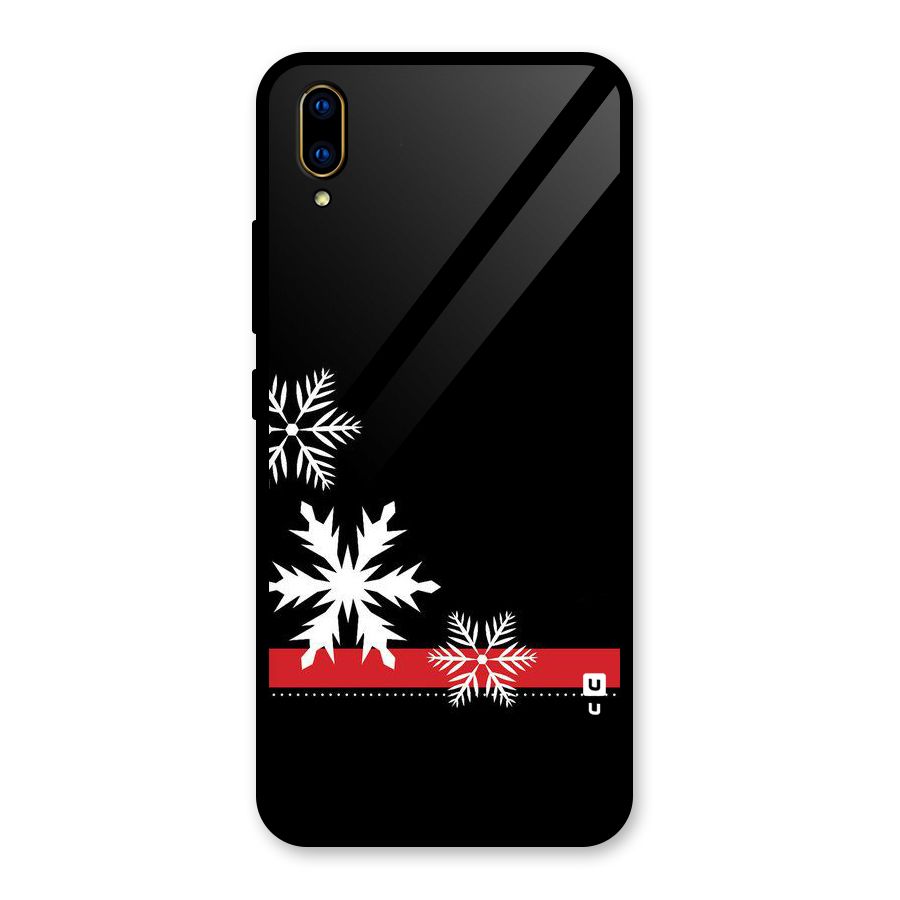 Snowflake Ribbon Glass Back Case for Vivo V11 Pro