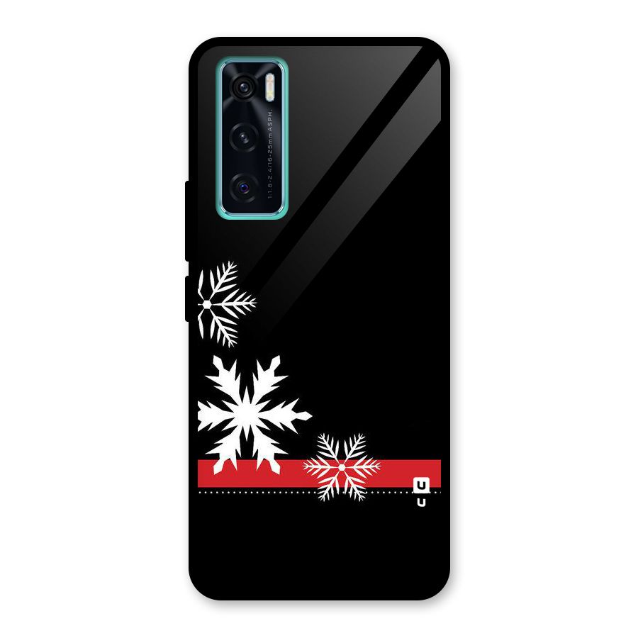 Snowflake Ribbon Glass Back Case for Vivo V20 SE