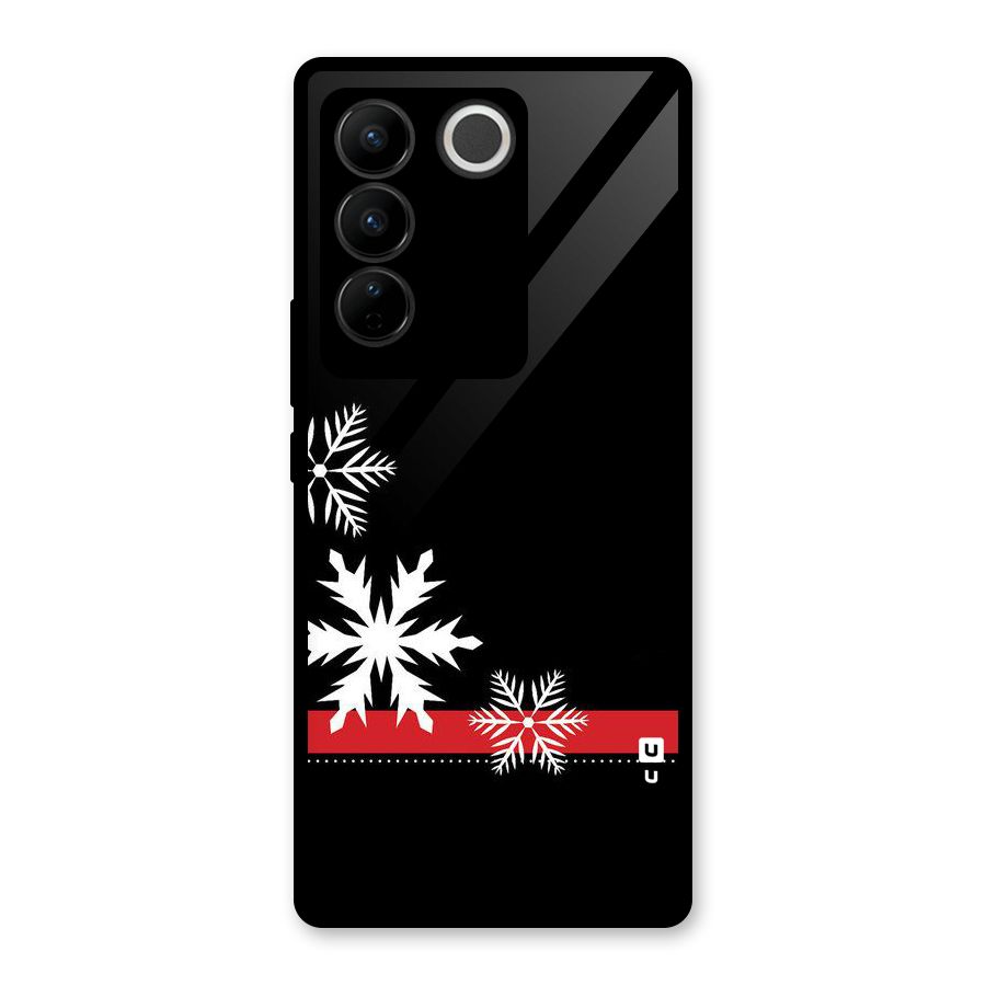 Snowflake Ribbon Glass Back Case for Vivo V27
