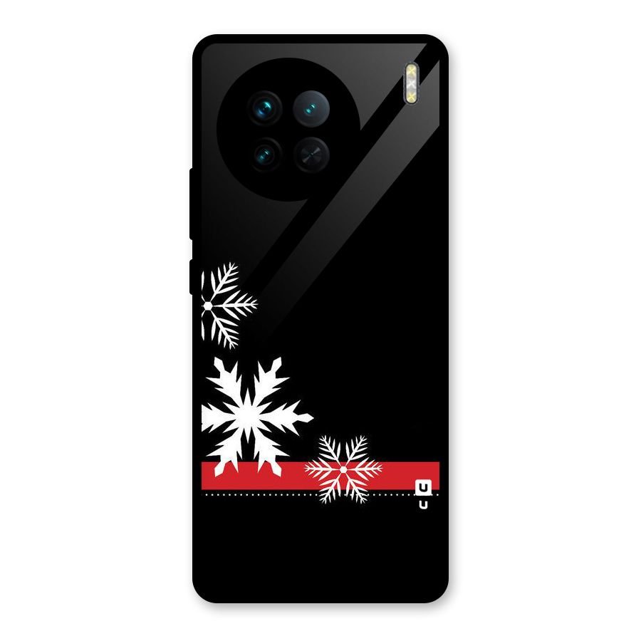 Snowflake Ribbon Glass Back Case for Vivo X90