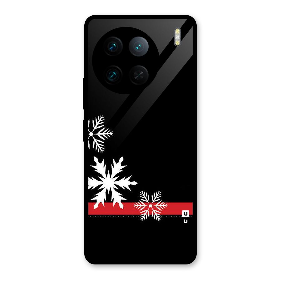 Snowflake Ribbon Glass Back Case for Vivo X90 Pro