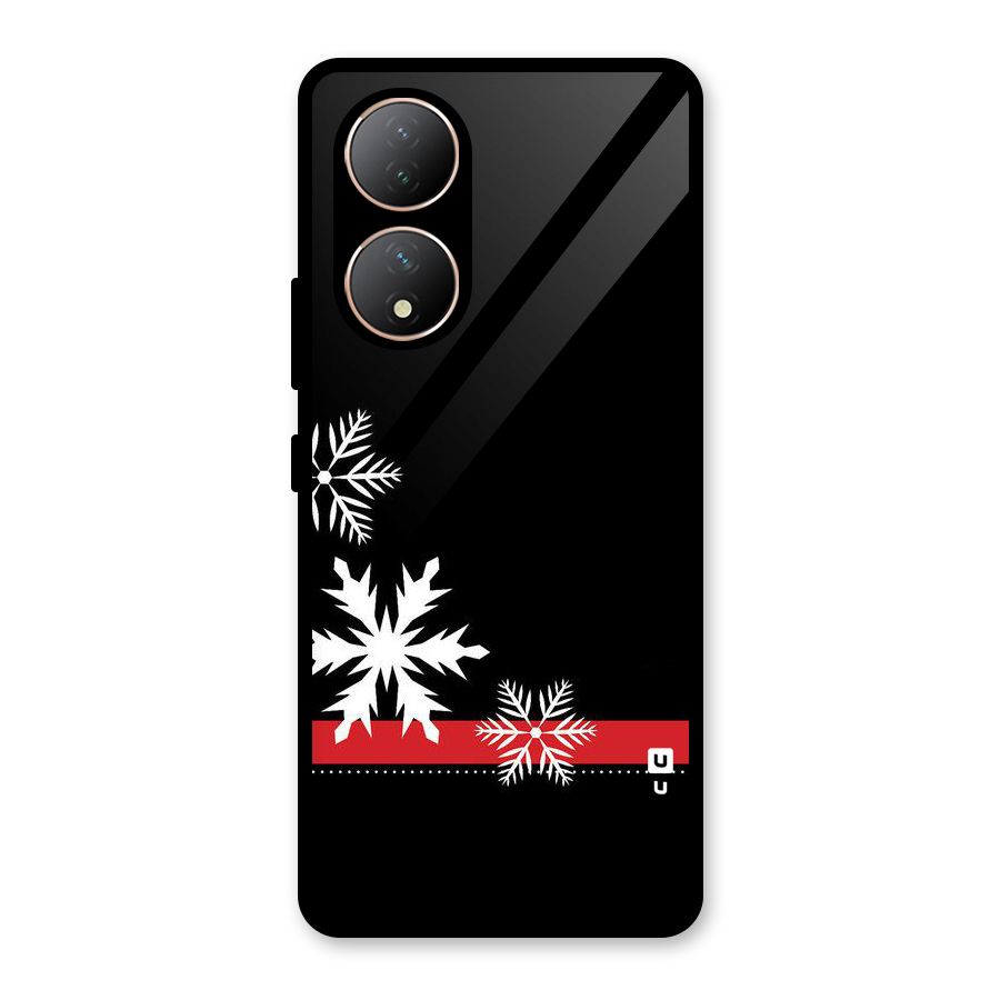 Snowflake Ribbon Glass Back Case for Vivo Y100A