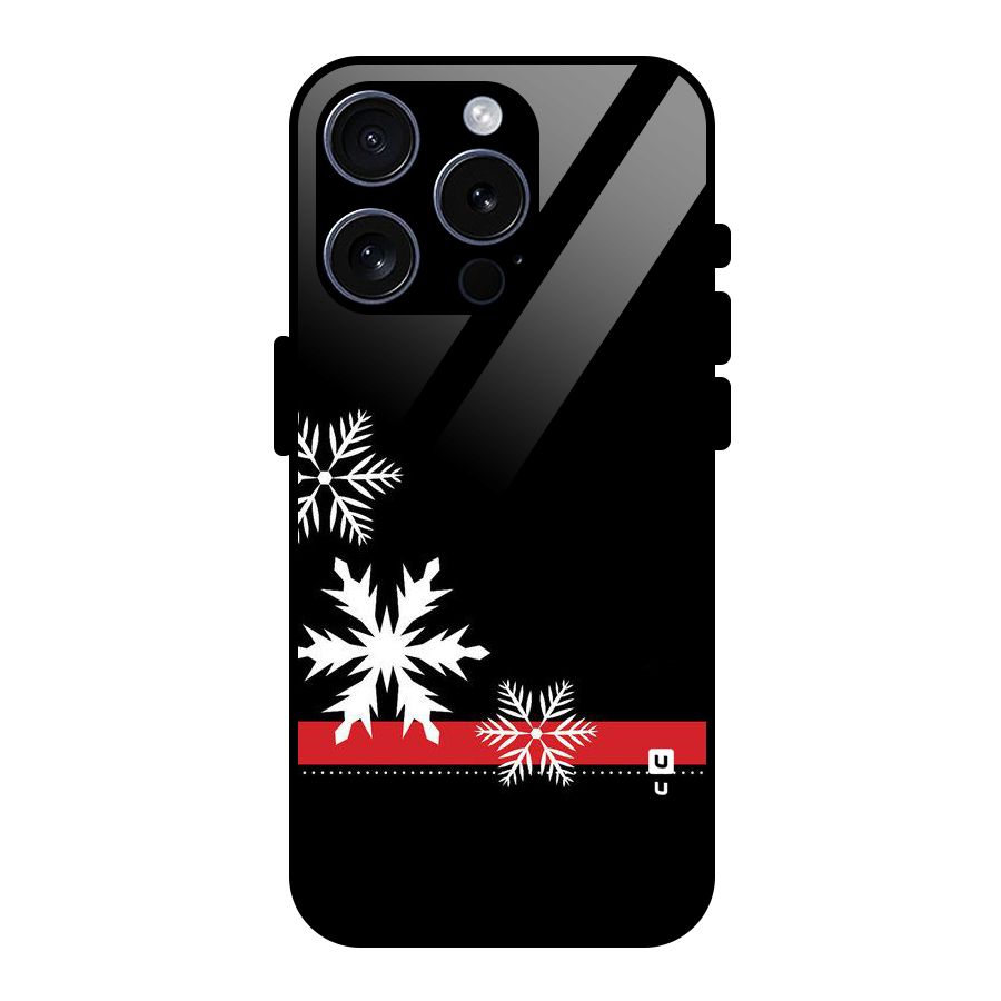 Snowflake Ribbon Glass Back Case for iPhone 15 Pro