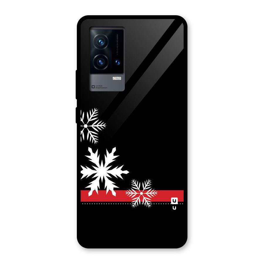 Snowflake Ribbon Glass Back Case for iQOO 9 5G