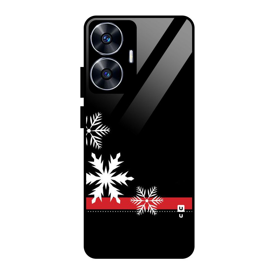 Snowflake Ribbon Glass Back Case for realme C55