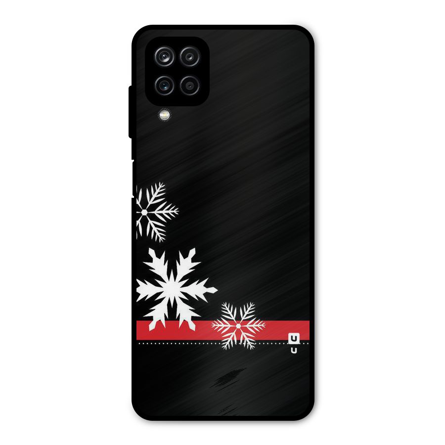 Snowflake Ribbon Metal Back Case for Galaxy A12
