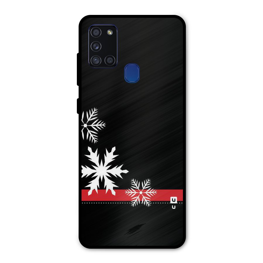 Snowflake Ribbon Metal Back Case for Galaxy A21s