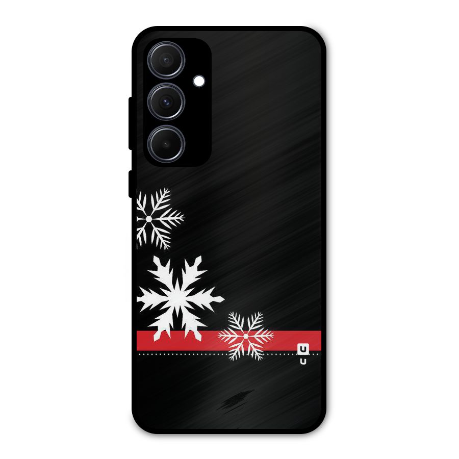 Snowflake Ribbon Metal Back Case for Galaxy A35