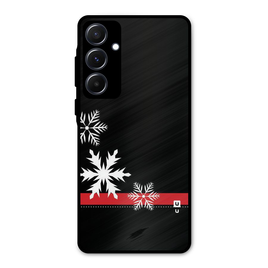 Snowflake Ribbon Metal Back Case for Galaxy A55