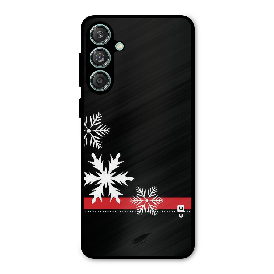 Snowflake Ribbon Metal Back Case for Galaxy M55 5G