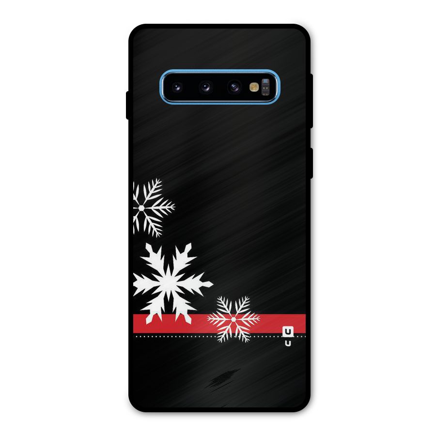 Snowflake Ribbon Metal Back Case for Galaxy S10