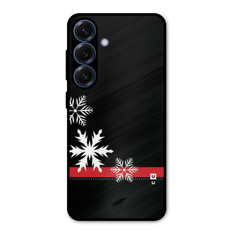 Snowflake Ribbon Metal Back Case for Galaxy S25