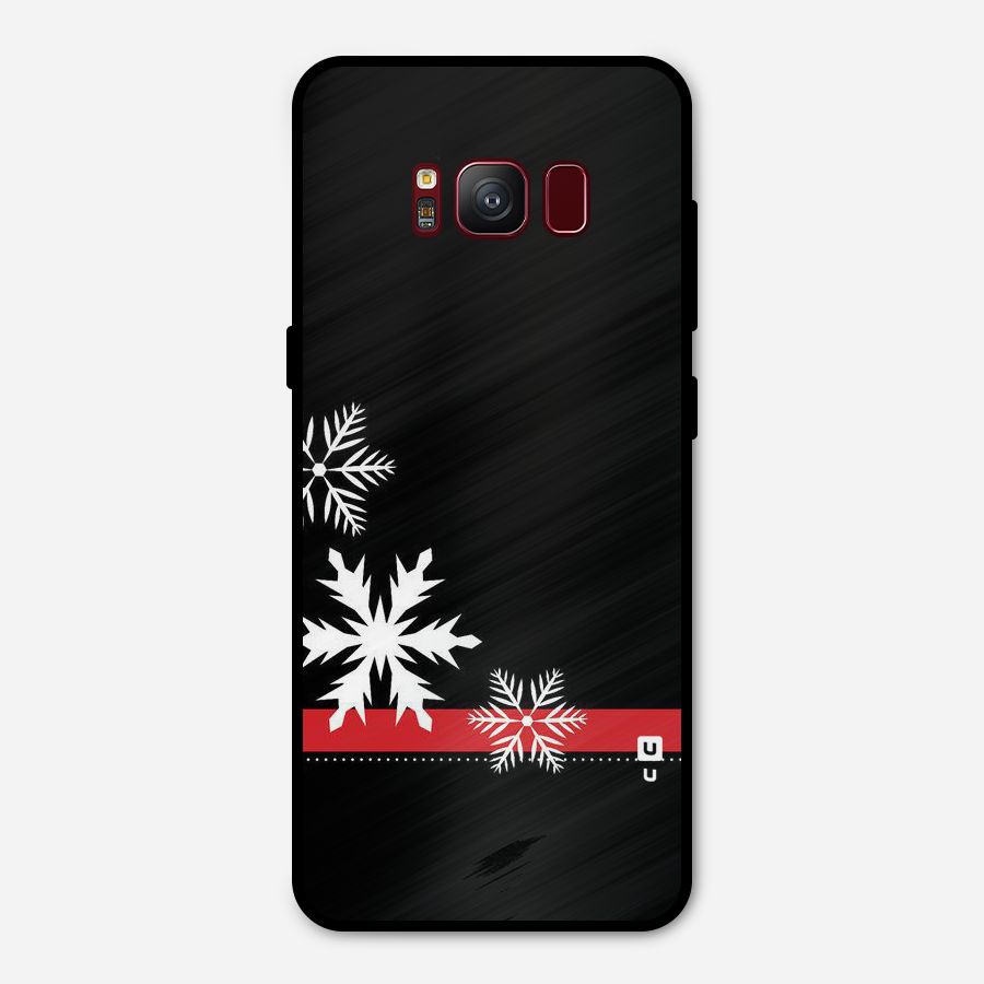 Snowflake Ribbon Metal Back Case for Galaxy S8