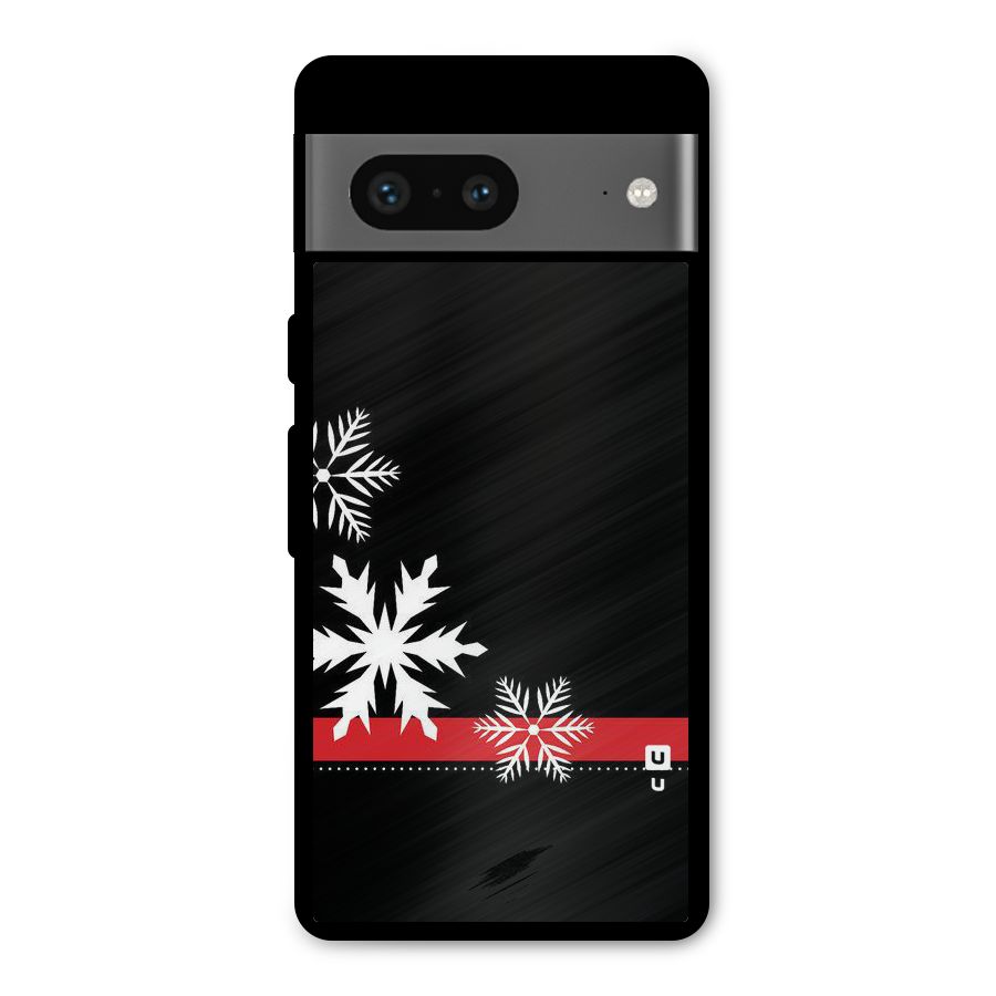 Snowflake Ribbon Metal Back Case for Google Pixel 7