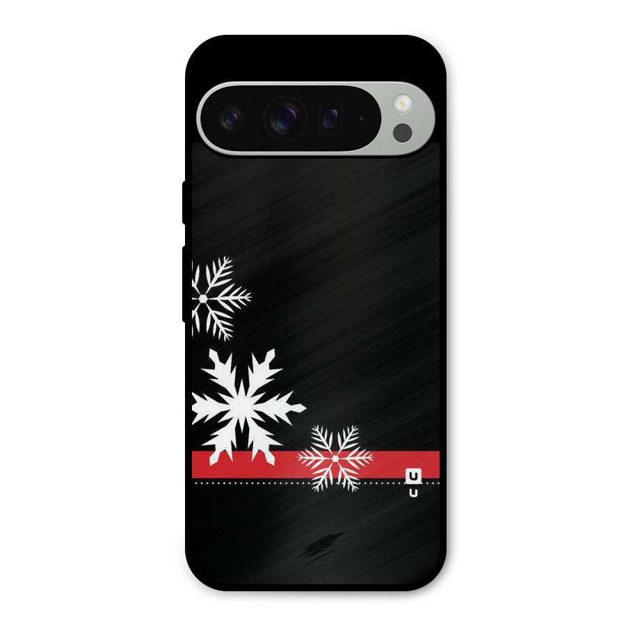 Snowflake Ribbon Metal Back Case for Google Pixel 9 Pro XL