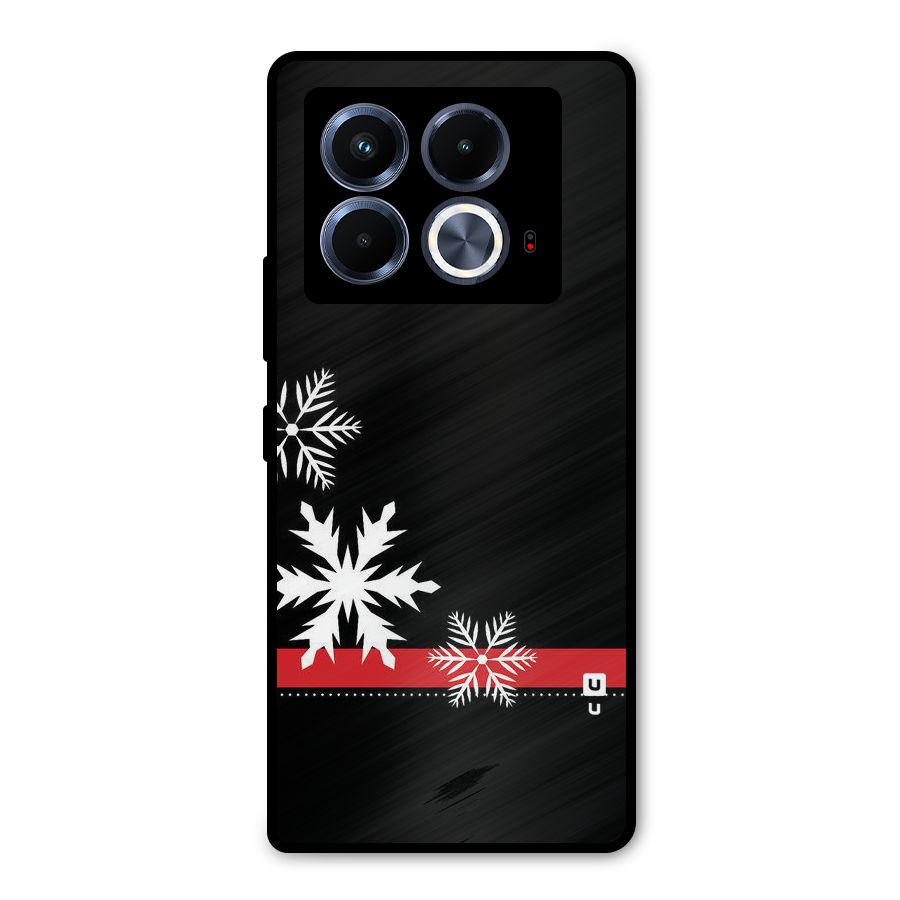 Snowflake Ribbon Metal Back Case for Infinix Note 40 5G