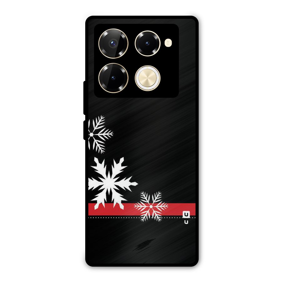 Snowflake Ribbon Metal Back Case for Infinix Note 40 Pro