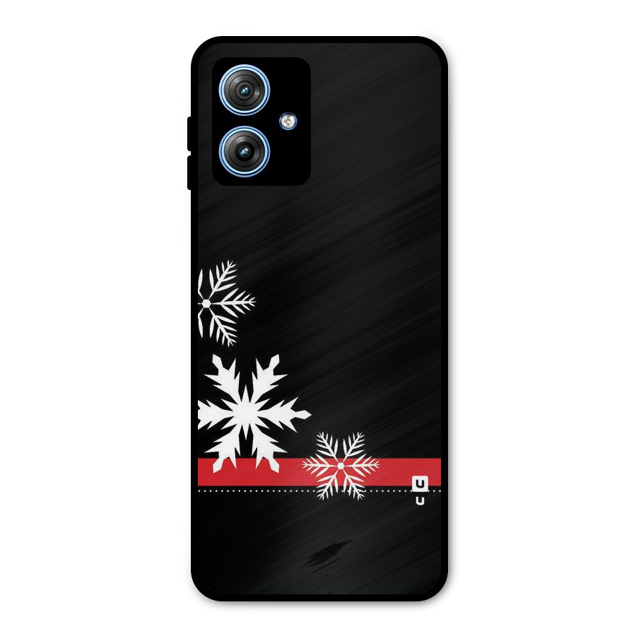 Snowflake Ribbon Metal Back Case for Moto G54