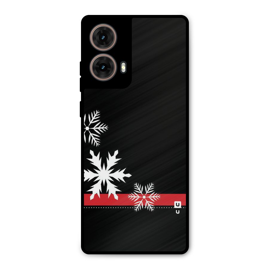 Snowflake Ribbon Metal Back Case for Moto G85