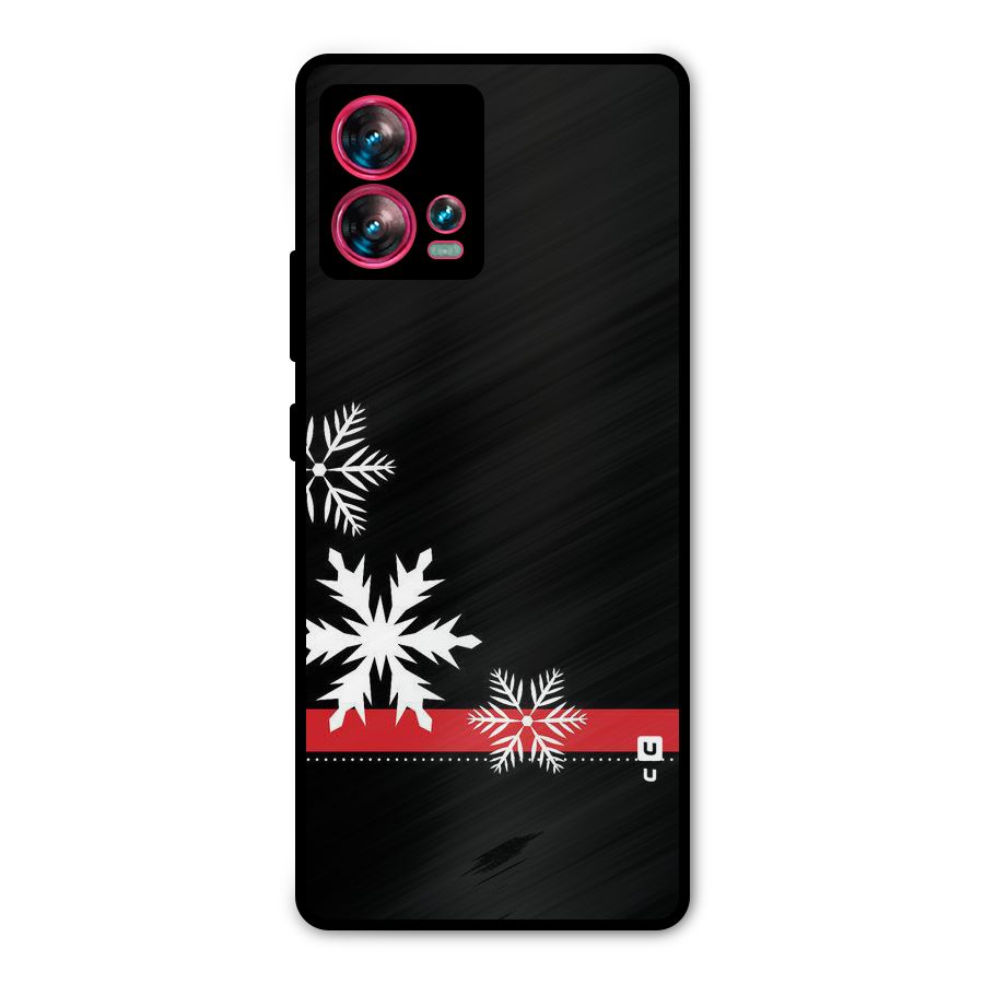 Snowflake Ribbon Metal Back Case for Motorola Edge 30 Fusion