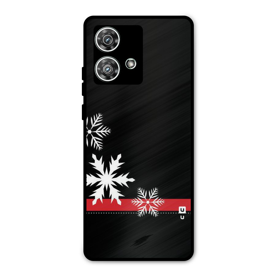 Snowflake Ribbon Metal Back Case for Motorola Edge 40 Neo