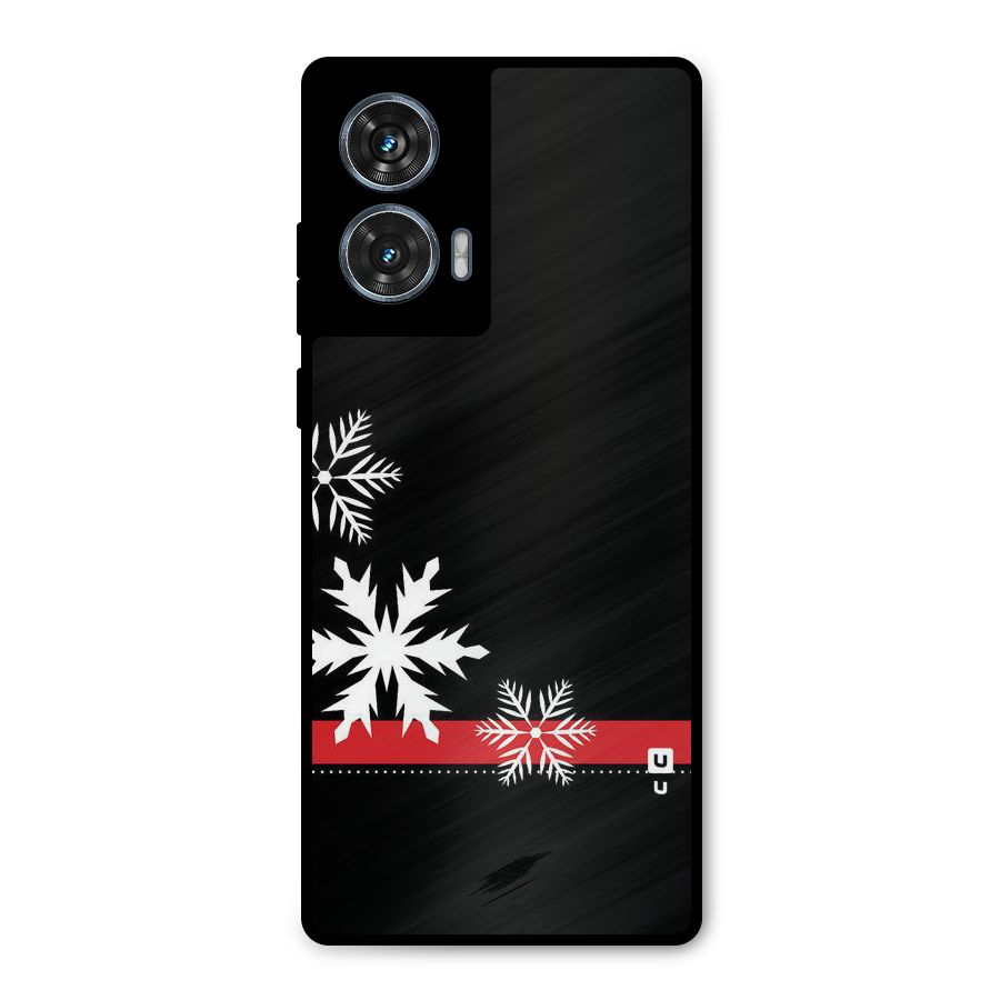 Snowflake Ribbon Metal Back Case for Motorola Edge 50 Fusion