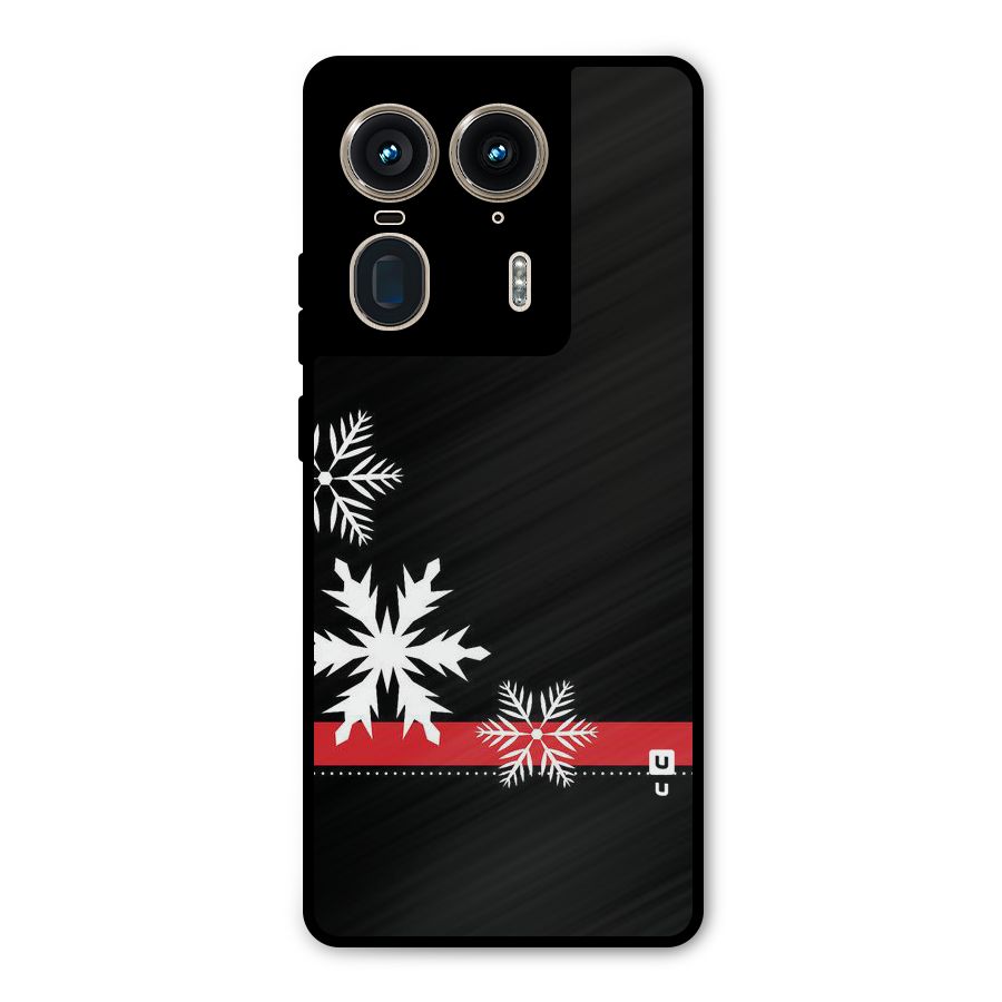Snowflake Ribbon Metal Back Case for Motorola Edge 50 Ultra
