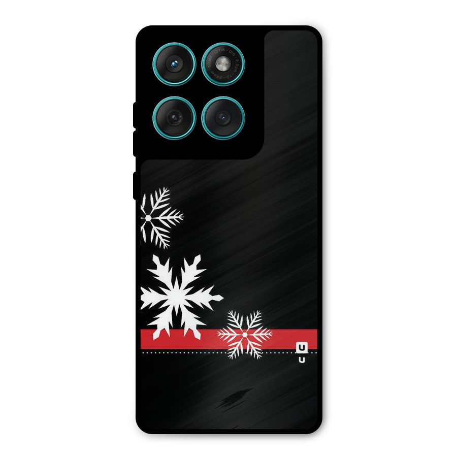 Snowflake Ribbon Metal Back Case for Motorola Edge 60 Fusion
