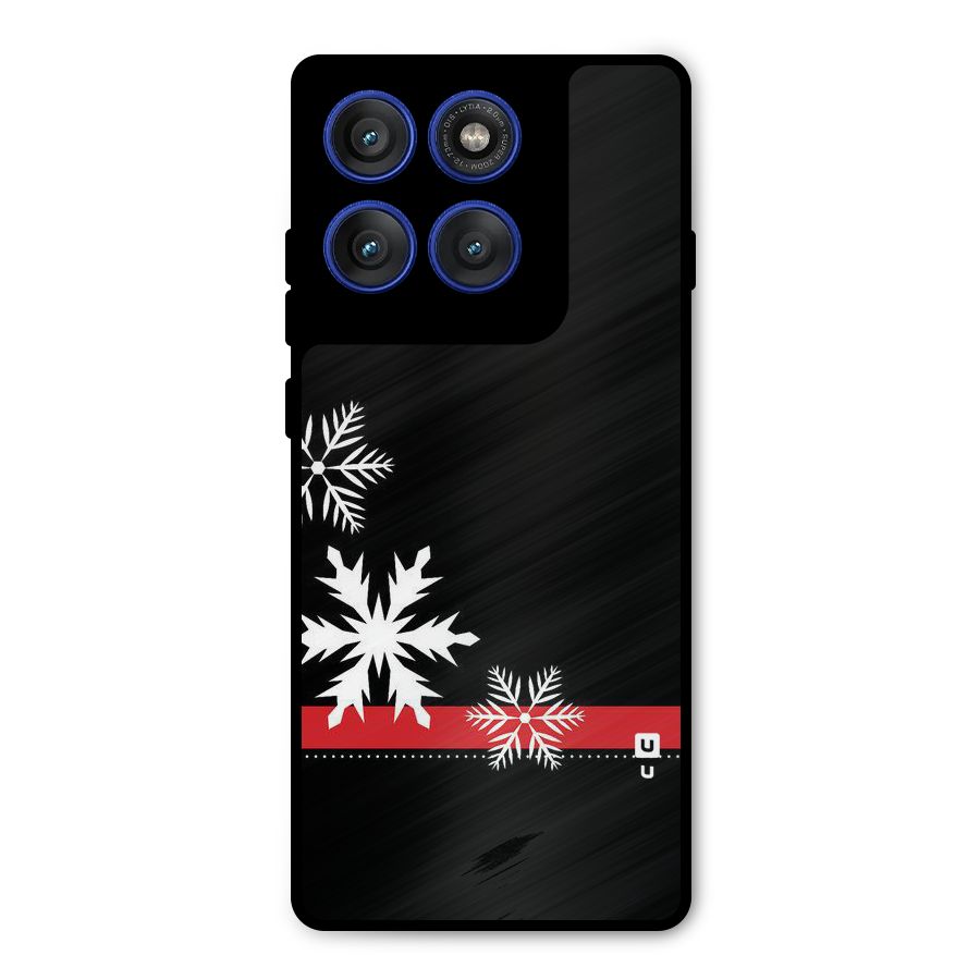 Snowflake Ribbon Metal Back Case for Motorola Edge 60 Pro