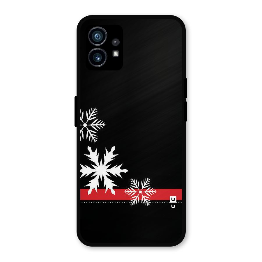 Snowflake Ribbon Metal Back Case for Nothing Phone 1