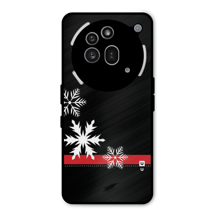 Snowflake Ribbon Metal Back Case for Nothing Phone 3a Pro