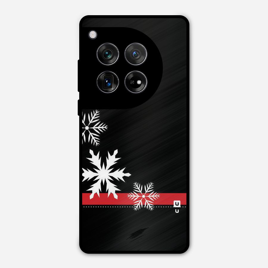 Snowflake Ribbon Metal Back Case for OnePlus 12