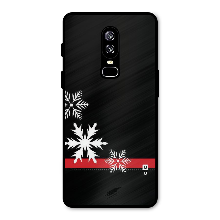 Snowflake Ribbon Metal Back Case for OnePlus 6