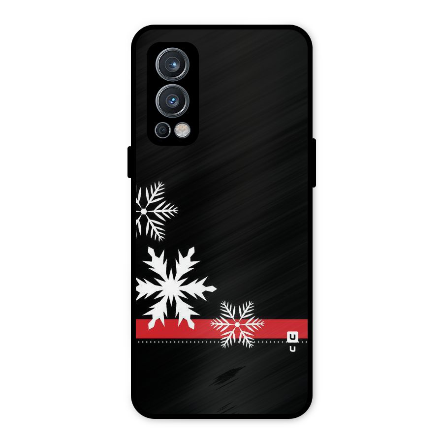Snowflake Ribbon Metal Back Case for OnePlus Nord 2 5G