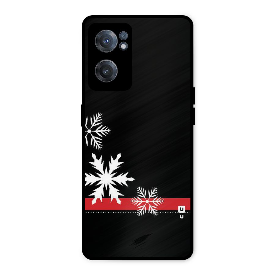Snowflake Ribbon Metal Back Case for OnePlus Nord CE 2 5G