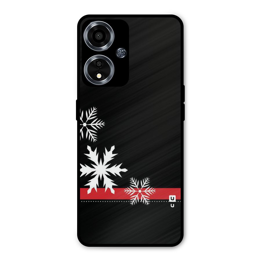 Snowflake Ribbon Metal Back Case for Oppo A59