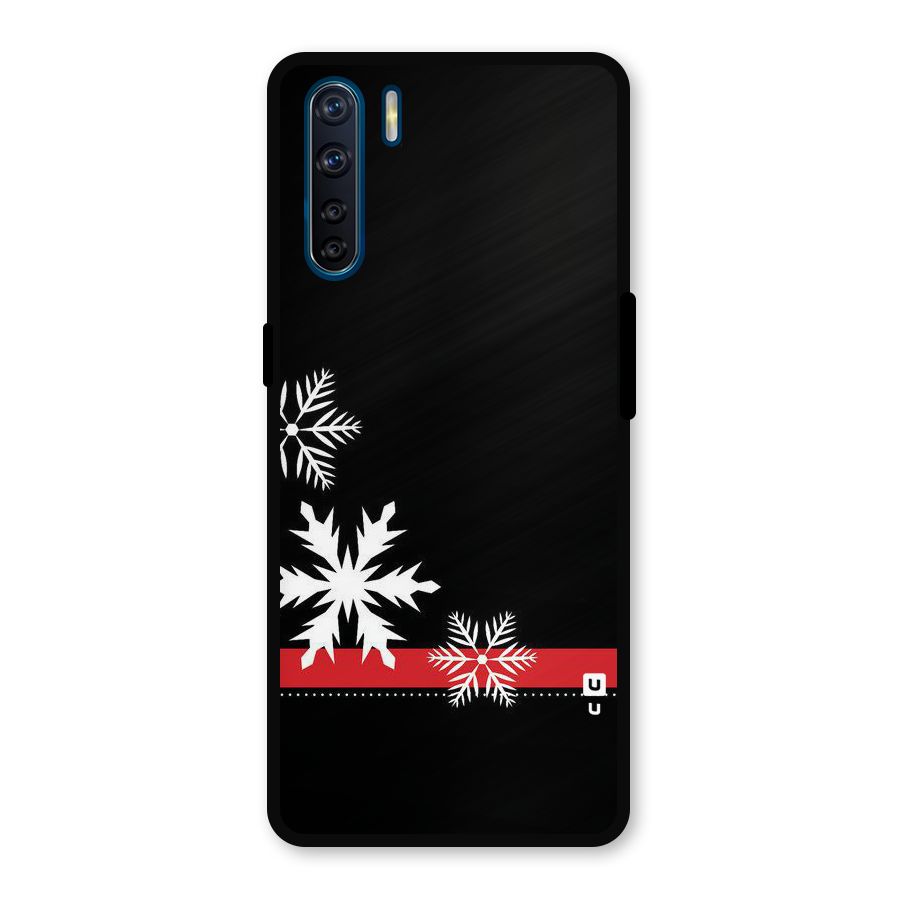 Snowflake Ribbon Metal Back Case for Oppo F15