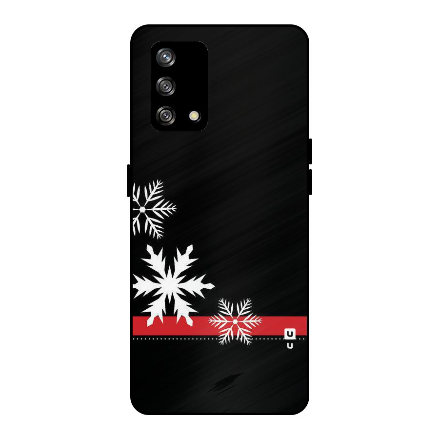 Snowflake Ribbon Metal Back Case for Oppo F19