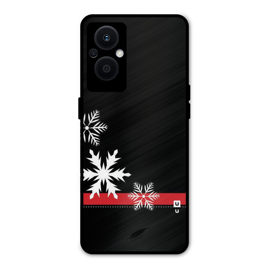 Snowflake Ribbon Metal Back Case for Oppo F21s Pro 5G