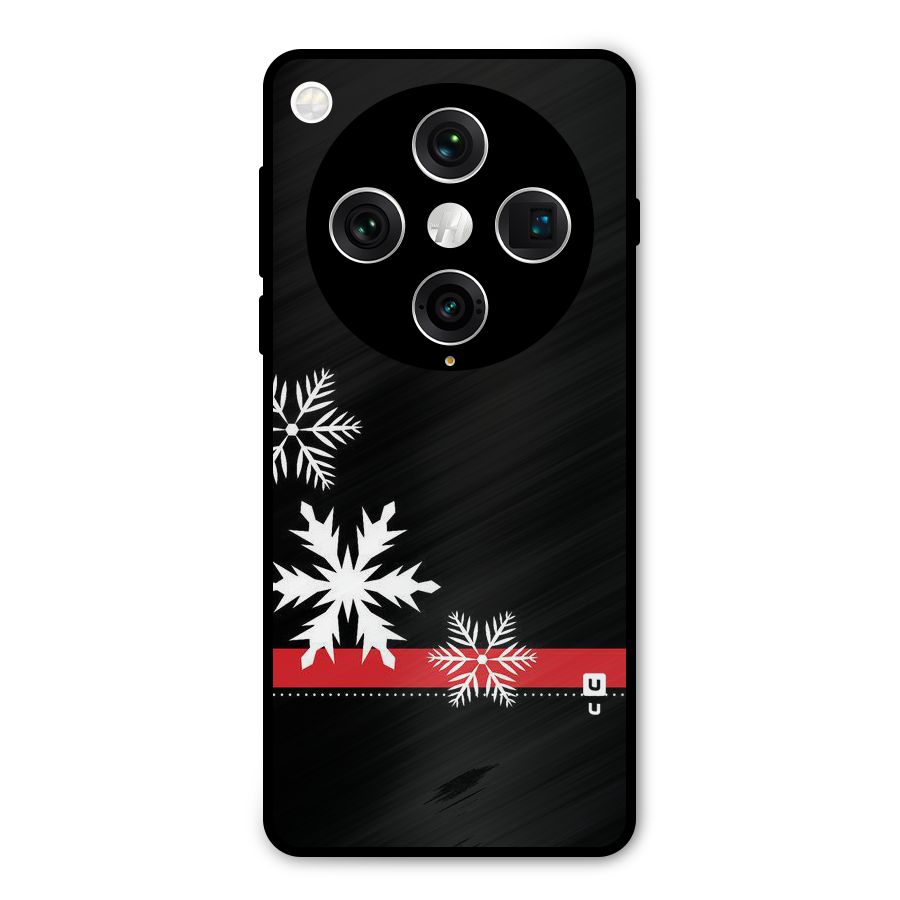 Snowflake Ribbon Metal Back Case for Oppo Find X8 Pro