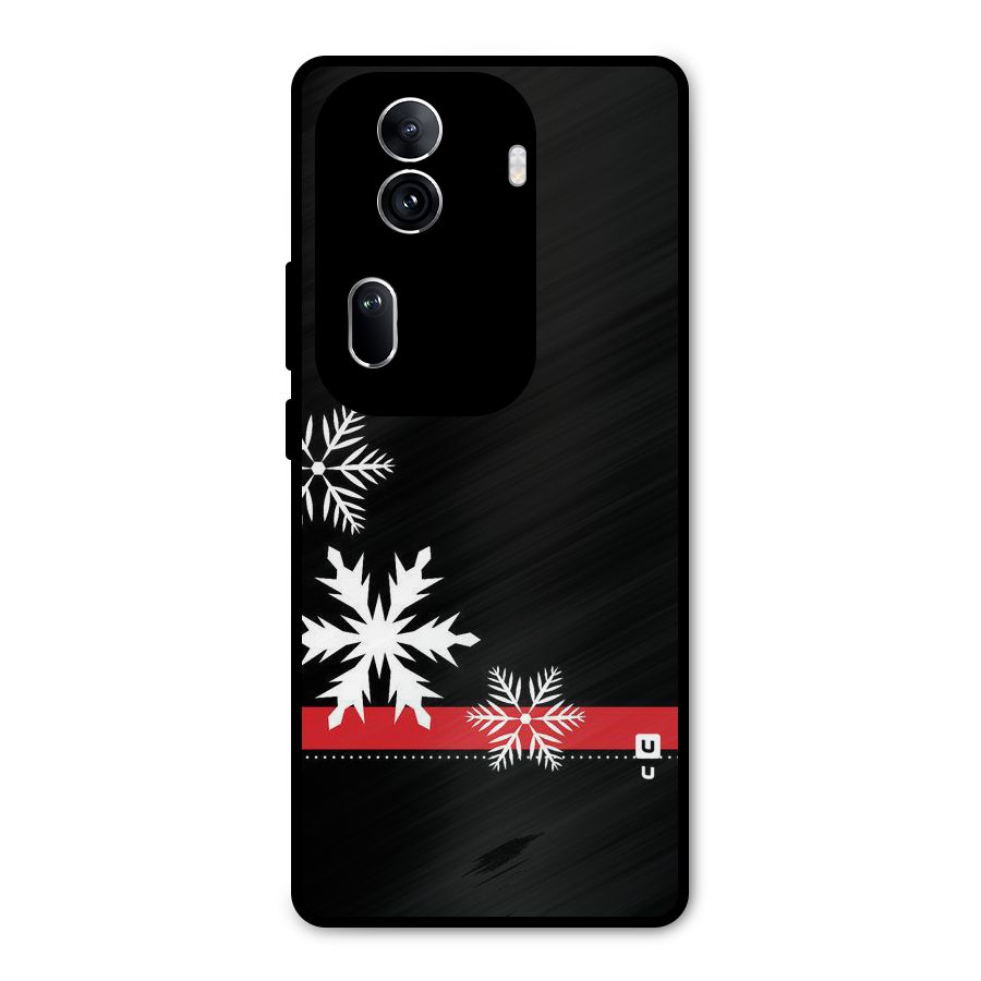 Snowflake Ribbon Metal Back Case for Oppo Reno11 Pro 5G