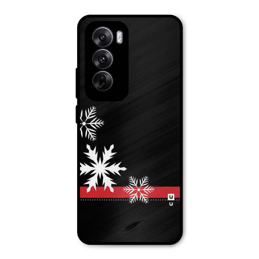 Snowflake Ribbon Metal Back Case for Oppo Reno12