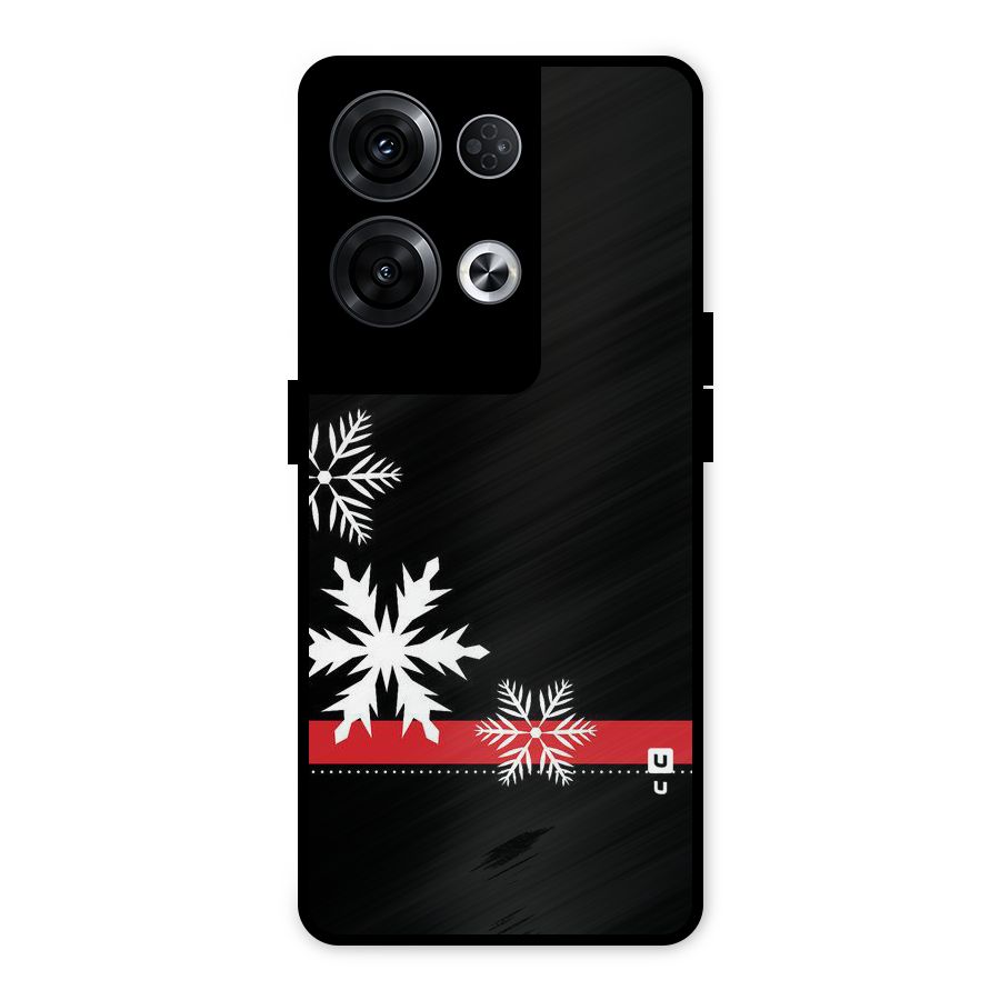Snowflake Ribbon Metal Back Case for Oppo Reno8 Pro 5G